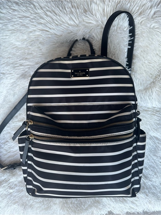 kate spade Handbags - kate spade Black & White Striped Backpack